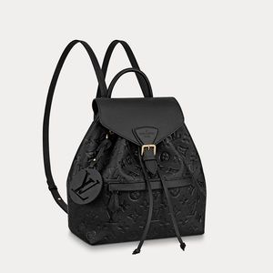 Black leather Louis Vuitton back pack